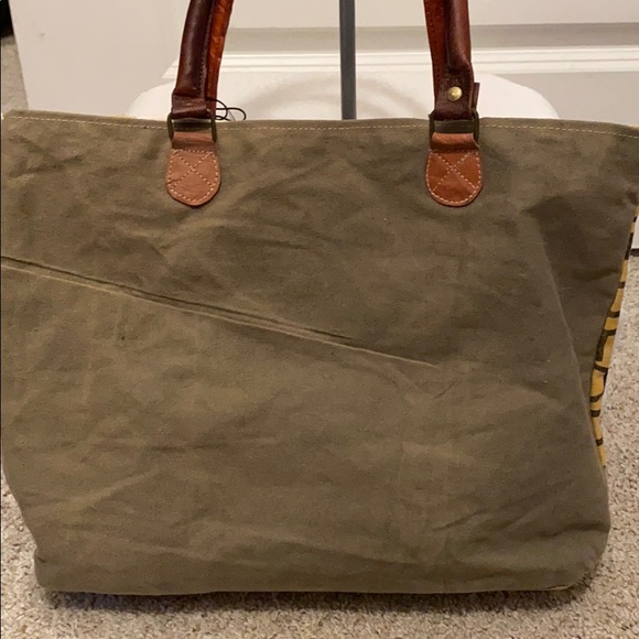 🆕K&K Canvas+Leather Handle Large Tote Bag♥️ - Picture 9 of 12